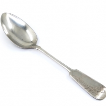 כף כסף רוסית גדולה ועתיקה מהמאה ה-19, חתומה