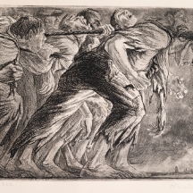 'פועלים' - תצריב עתיק, חתום RICHTER ומתוארך 1922 בעיפרון