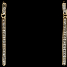 זוג עגילי זהב צהוב משובצים יהלומים