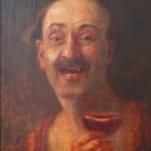 'השתיין' - שמן על בד, ציור עתיק לא חתום