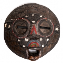 מסכה אפריקאית עגולה משבט הסנופו Senufo מחוף השנ הב