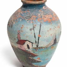 כד חרס מעוטר ציורי יד, 1940-1950 בקירוב