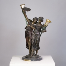 מנורה שולחנית גדולה עשויה ברונזה אחרי אתיאן אנרי דומאז (Étienne Henri Dumaige)