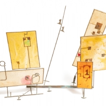 דן לוין (ריכטר) - 'חלונות', פסל ברזל וחומר תעשייתי