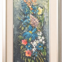 'פרחים' - ציור שמן על בד  חתום