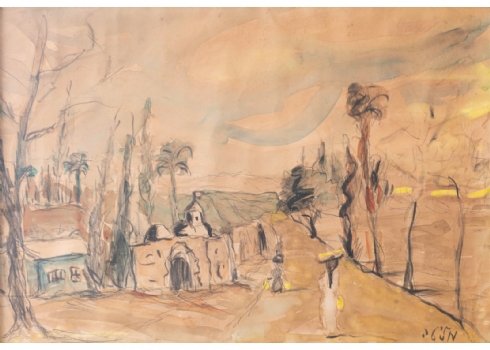 מליטה שיפר (1900-1991, Melita Schiffer)  'קבר שיח בדרך ליפו'