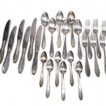 חלקי סכו"ם כסף גרמני עתיק, עשוי כסף '800' חתום