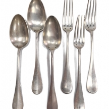 לוט של 6 חלקי סכו"ם כסף וינאי עתיק, חתום