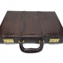 תיק מסמכים וינטג' לגבר מחופה חומר דמוי עור קרוקודיל