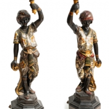 זוג מעמדי בלקאמור (Blackamoor) גדולים ומרשימים בסגנון הבארוק