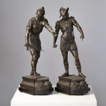 זוג פסלי שפלטר עתיקים וגדולים, מיוחסים לארתור ווגן: Arthur Waagen