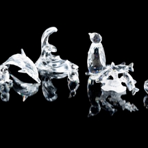 6 דמויות קריסטל סברובסקי (SWAROVSKI) בדמות חיות ים, חתומים