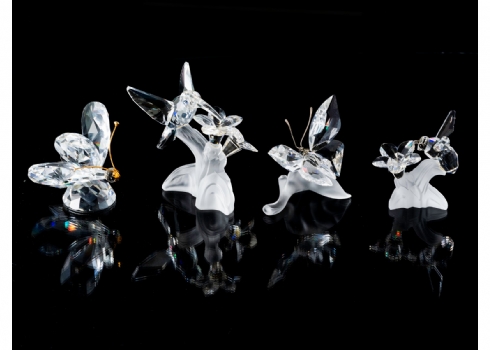 4 דמויות קריסטל סברובסקי (SWAROVSKI) בדמויות חרקים, חתומים