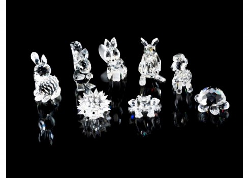 8 דמויות קריסטל סברובסקי (SWAROVSKI) בדמויות חיות, חתומים