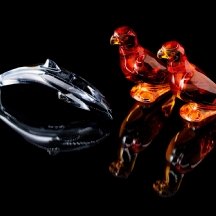 שלושה קישוטים שולחנים צרפתים איכותיים, מתוצרת 'בקרה' (Baccarat crystal)