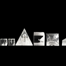 7 יצירות אמנות חרוטות של שטיינבך (Steinbach) מזכוכית אופטית טהורה, חתומים