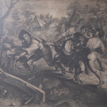 The Peasant's Brawl תצריב עתיק על פי ציורו הנודע של הצייר הפלמי פיטר ברויגל האב