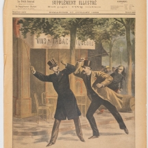 עיתון צרפתי בשם Le Petit Journal ,גיליון מ-1898 מתאר אירוע בפרשת דרייפוס