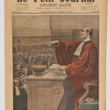 עיתון צרפתי בשם Le Petit Journal ,גיליון מ-1898 מתאר את משפטו של אמיל זולא
