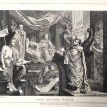 Paul before Felix - תחריט עתיק מהמאה ה-19 (שנת 1807)
