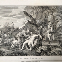 The good samaritan - תחריט עתיק מהמאה ה-19 (שנת 1809)