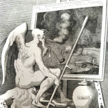 Time Smoking a Picture  - תחריט עתיק מהמאה ה-19 (שנת 1809)