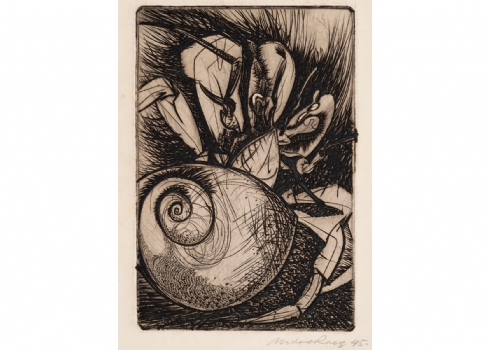 אנדרה ראץ' (André Racz, 1916-1994) תצריב חתום בעיפרון ומתוארך