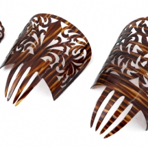 3 מסרקות שיער בסגנון ספרדי עשויות צלולואיד דמוי שיריון צב