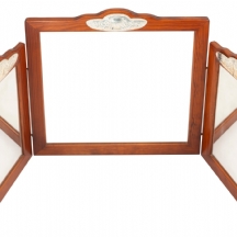 מראת איפור לשולחן טואלט עשויה עץ וקישוטי כסף 'סטרלינג' 925