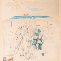 נחום גוטמן (1898-1980, Nachum Gutman) - ליטוגרפיה חתומה בפלטה