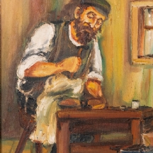 ויקטור מרגוליס  (רוסיה, 1922-1984) - 'חייט יהודי' - ציור שמן על בד, חתום
