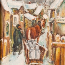 ויקטור מרגוליס (רוסיה, 1922-1984) - 'חלבן יהודי בעיירה' - ציור שמן על בד