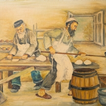 ויקטור מרגוליס (רוסיה, 1922-1984) - 'שני אופים יהודים' - ציור שמן על בד