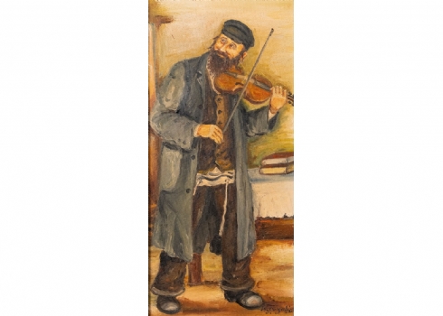 ויקטור מרגוליס (רוסיה, 1922-1984) - 'כנר יהודי' - ציור שמן על בד, חתום