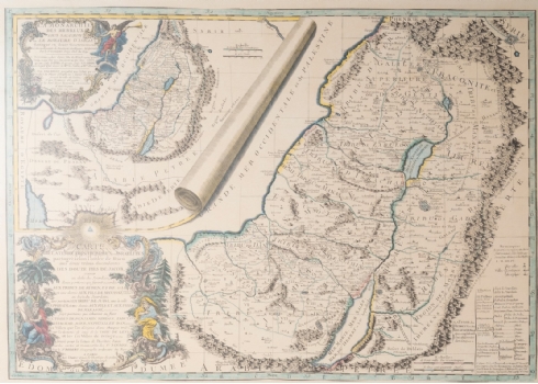 מפה עתיקה משנת 1745 של ארץ ישראל