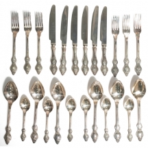 סט סכו"ם 24 חלקים, עשוי פלדת אל-חלד/מלכיור (Stainless Steel – Melchior)