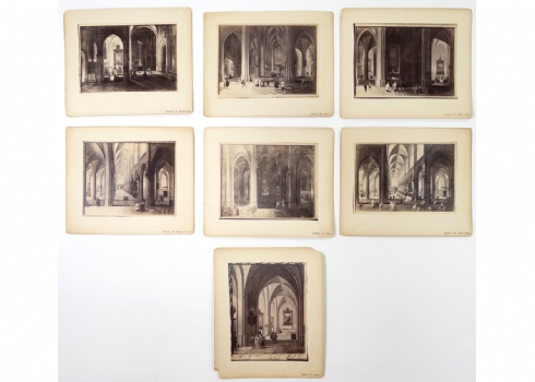 סט של 7 הדפסי ג'לטין-כסף על פי Pieter Neefs the Elder