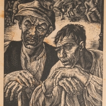 וסיל קסיאן (Vasyl Kasiyan) הדפס עץ חתום ומתוארך 1926, אוקראינה
