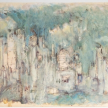 יהודית הר אבן,  (1926-2017, Yehudit Har-Even) - טכניקה מעורבת על נייר, חתום