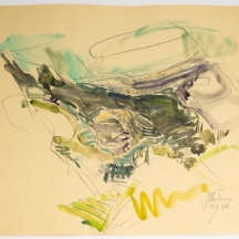 יהודית הר אבן (1926-2017, Yehudit Har-Even) - טכניקה מעורבת על נייר, חתום