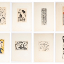 דן לוין (ריכטר) - תיקיית הדפסי לינוליאום או עץ חתומים וממוספרים