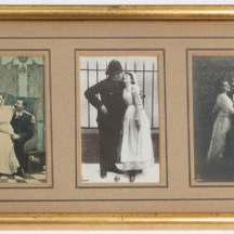 שלושה צילומים עתיקים של זוגות ממוסגרים יחד