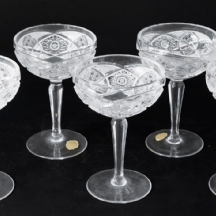 סט של 7 גביעי שמפניה או לפתן (גבוהים) עשויים קריסטל מלוטש בעבודת יד
