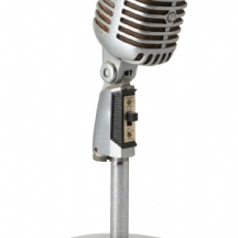 פריט לאספנים - מיקרופון יפני ישן, 1950-1960 בקירוב, עשוי מתכת ובסיס פלסטיק