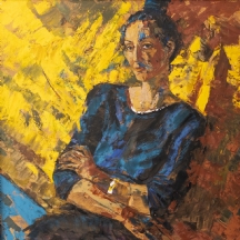 ילנה רלינה (Ralina yelena / Е.В. Ралина) - 'אישה בכחול על רקע צהוב'