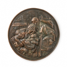 תבליט קיר עשוי נחושת חתום