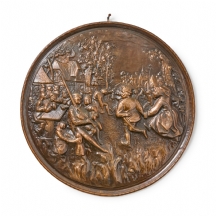 תבליט עשוי נחושת, חתום