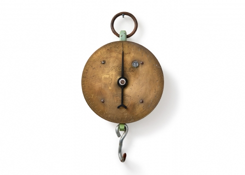 מאזני קפיץ עתיקים Salter מנחושת, אנגליה, שנות ה-1920