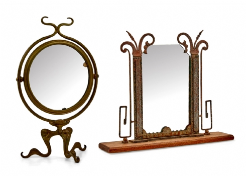 זוג מראות וינטג' עשויות ברונזה