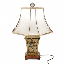 מנורה שולחנית (הרגל עשויה אגרטל סיני בסגנון סצומה יפנית)